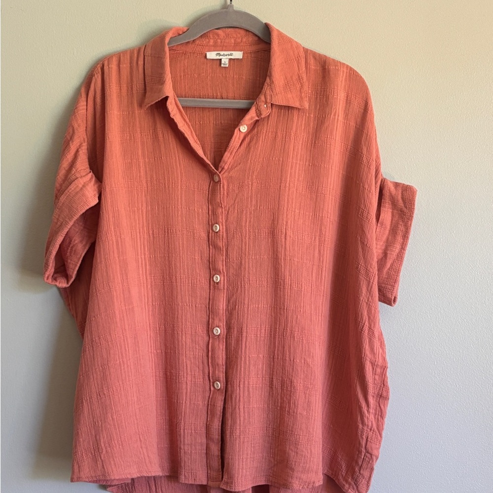 Madewell Terracotta Short Sleeve Shirt